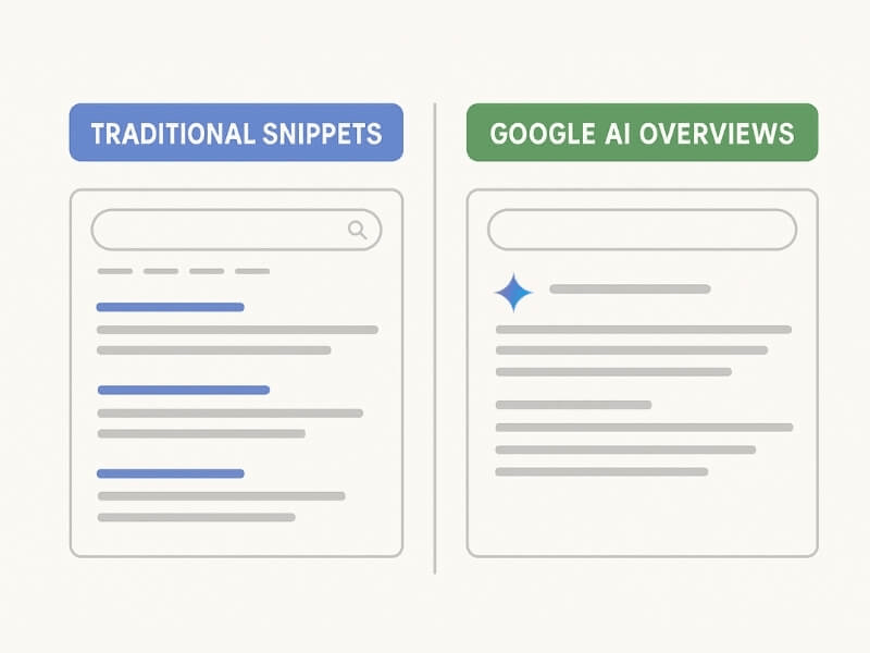 ai overviews ve klasik sonuçların farkı