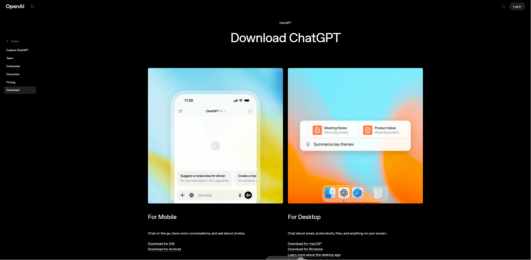 chatgpt masaüstü nasıl indirilir