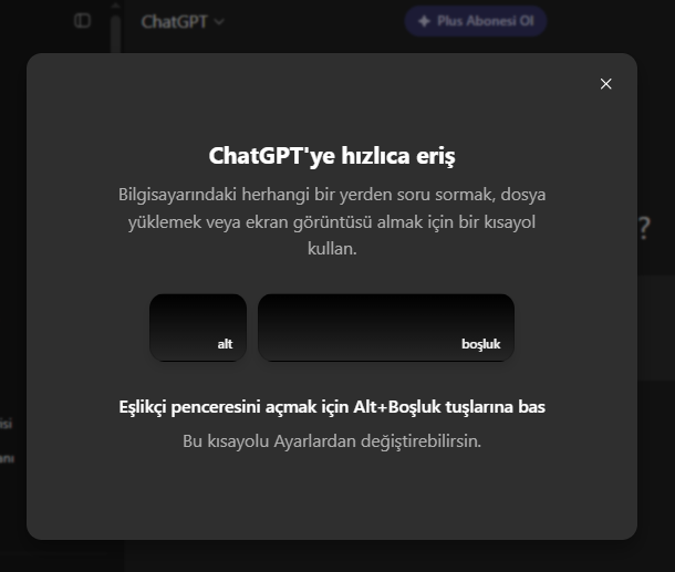 chatgpt masaüstü nasıl kullanılır