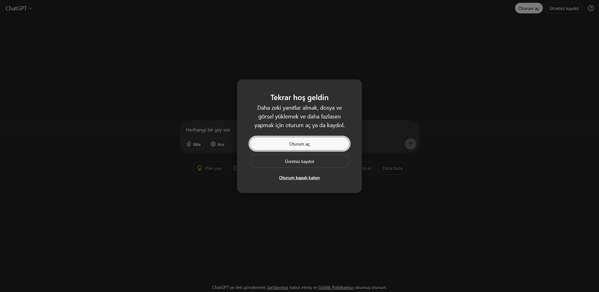 chatgpt hesap oluşturmak