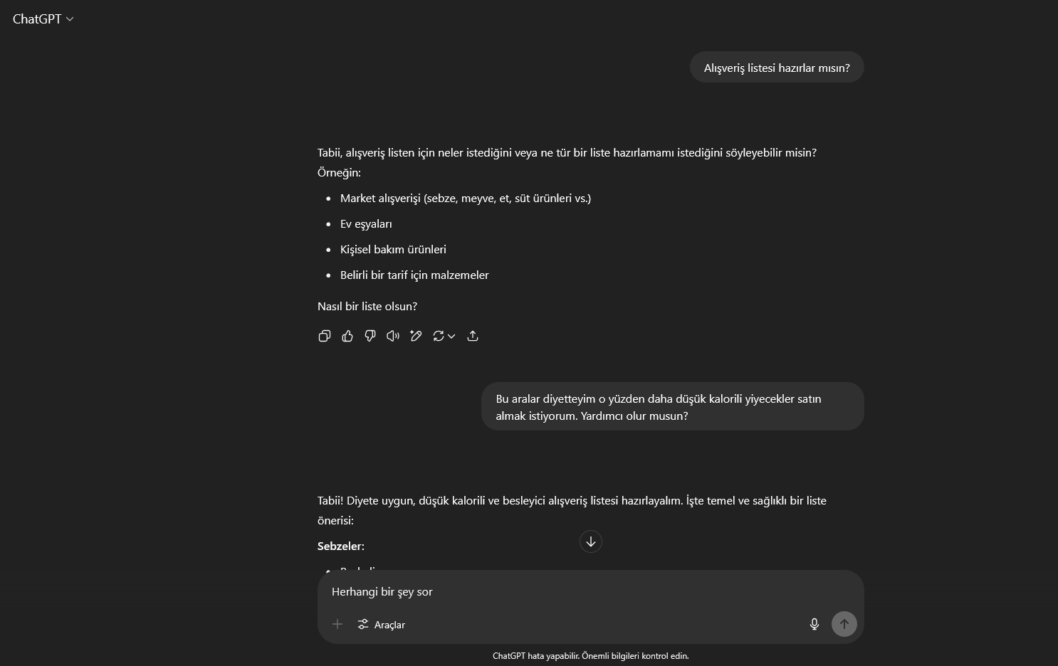 chatgpt sohbet nasıl kullanılır