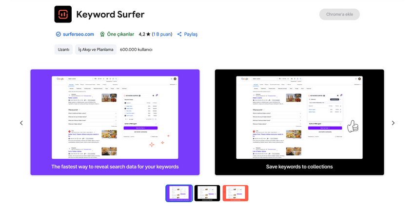 keyword surfer eklentisi