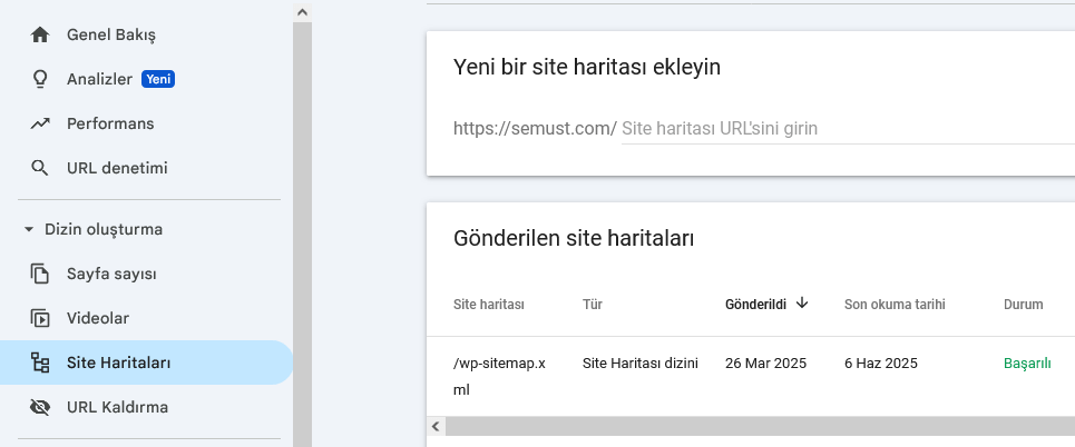 site haritası nasıl gönderilir