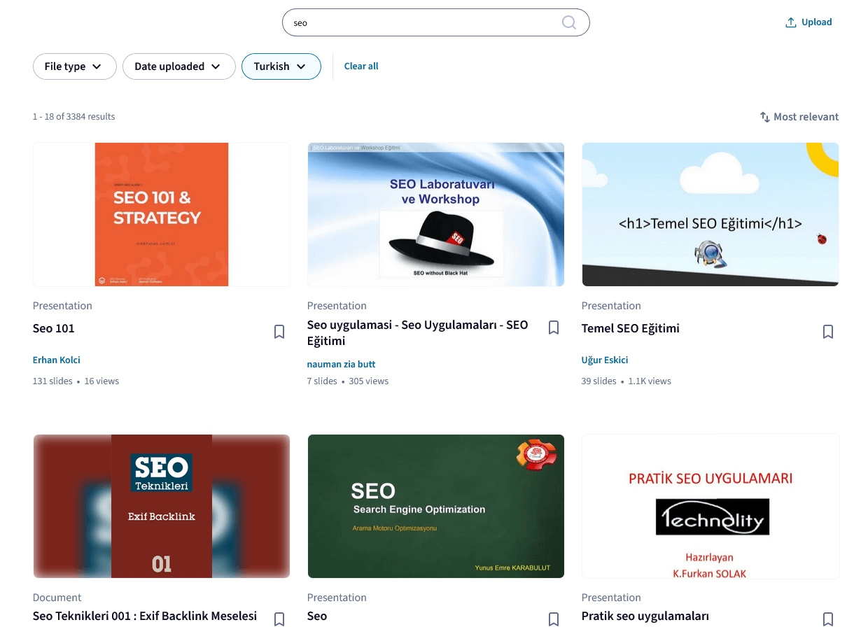 slideshare arama moturu