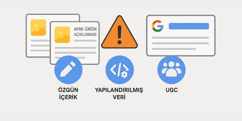 ürün açıklamalarında yinelenen içerik problemi