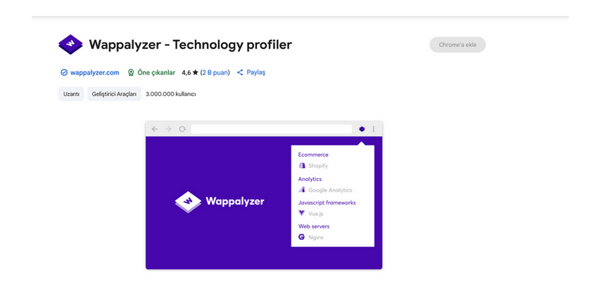wappalayzer seo eklentisi